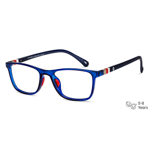 Hooper Screen Glasses Blue-Block Kids Computer Glasses: Dark Blue Transparent Navy Blue Full Rim Square Kids 5-8 yrs Hooper Digi Hooper-C3 right side