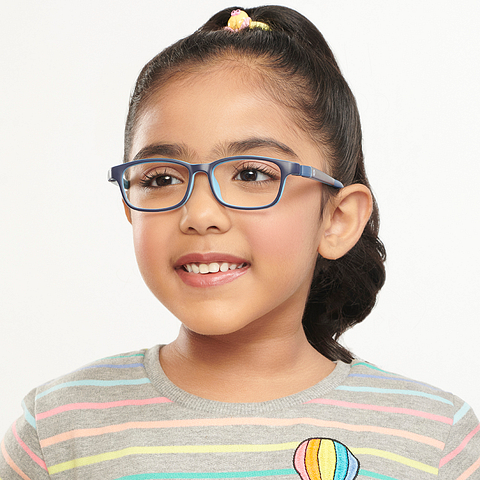 Hooper Screen Glasses Blue Block Phone  Computer Glasses: Blue Green Full Rim Rectangle Kids 5-8 yrs Hooper HP D10039M-C1 left side