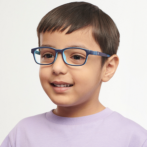 Hooper Screen Glasses Blue Block Phone  Computer Glasses: Blue Green Full Rim Rectangle Kids 5-8 yrs Hooper HP D10039M-C1 right side