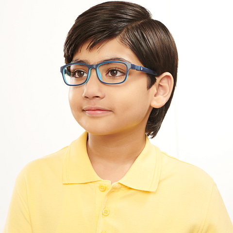 Hooper Screen Glasses Blue Block Phone  Computer Glasses: Blue Green Full Rim Rectangle Kids 8-12 yrs Computer Glasses HP D10039L-C1 right side