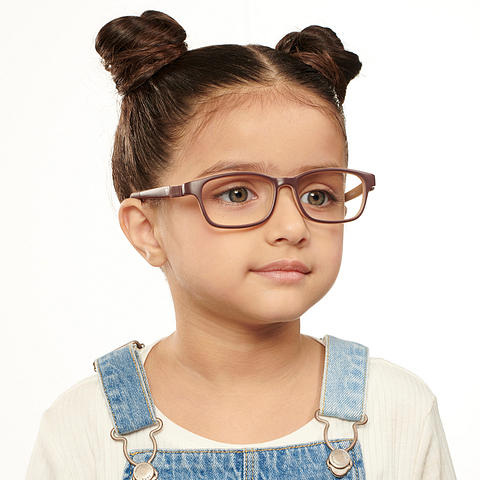 Hooper Screen Glasses Blue Block Phone  Computer Glasses: Brown Full Rim Rectangle Kids 5-8 yrs Hooper HP D10039M-C2 right side