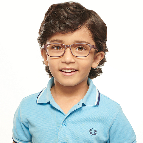 Hooper Screen Glasses Blue Block Phone  Computer Glasses: Brown Full Rim Rectangle Kids 5-8 yrs Hooper HP D10039M-C2 right side