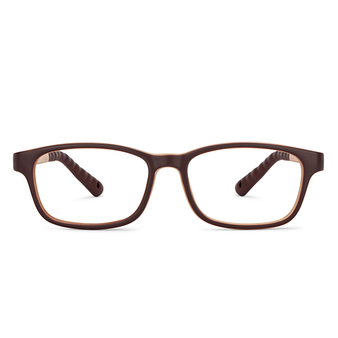 Hooper Screen Glasses Blue Block Phone  Computer Glasses: Brown Full Rim Rectangle Kids 5-8 yrs Hooper HP D10039M-C2 left side
