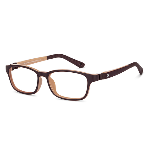 Hooper Screen Glasses Blue Block Phone  Computer Glasses: Brown Full Rim Rectangle Kids 5-8 yrs Hooper HP D10039M-C2 left side