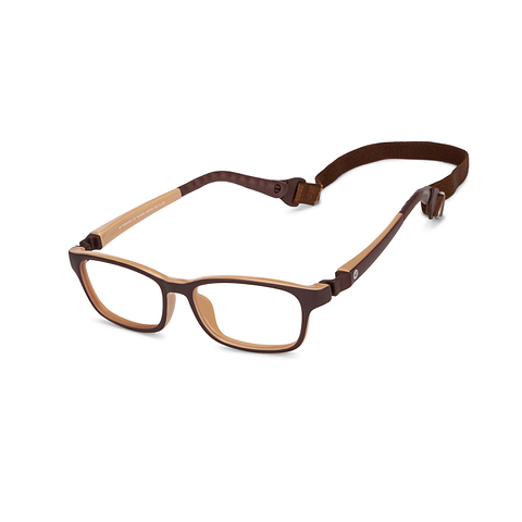 Hooper Screen Glasses Blue Block Phone  Computer Glasses: Brown Full Rim Rectangle Kids 5-8 yrs Hooper HP D10039M-C2 left side