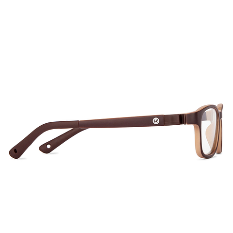 Hooper Screen Glasses Blue Block Phone  Computer Glasses: Brown Full Rim Rectangle Kids 5-8 yrs Hooper HP D10039M-C2 left side