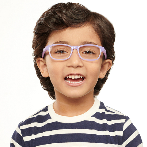 Hooper Screen Glasses Blue Block Phone  Computer Glasses: Purple Full Rim Rectangle Kids 5-8 yrs Hooper HP D10039M-C3 left side