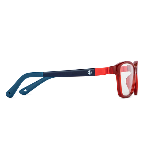 Hooper Screen Glasses Blue Block Phone  Computer Glasses: Red Full Rim Rectangle Kids 5-8 yrs Hooper HP D10038M-C3 right side