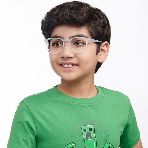 Hooper Screen Glasses Blue Block Phone Screen Glasses : Sky Blue Transparent Sky Blue Transparent Full Rim Square Hooper Hustlr HP D15011 C6 left side