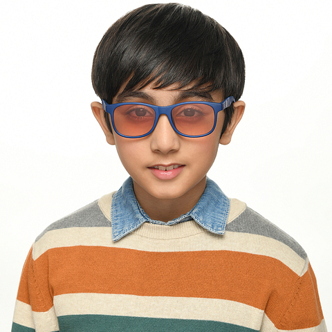Hooper Sky Blue Full Rim Square left side