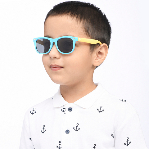 Hooper Sky Blue Full Rim Square left side