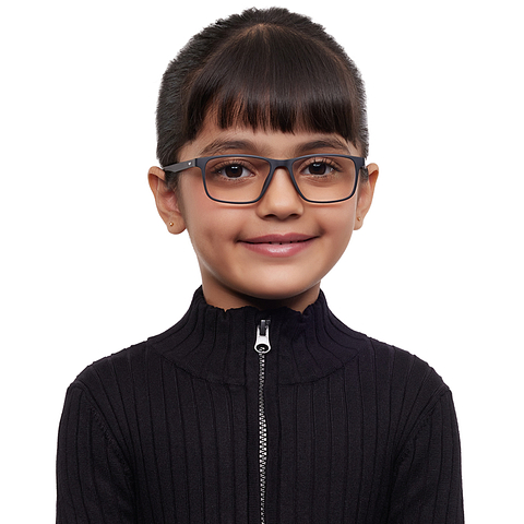 Hooper Screen Glasses Kids Glasses: Black Black Full Rim Rectangle Kids 5-8 yrs Hooper LK D16259 C1 left side
