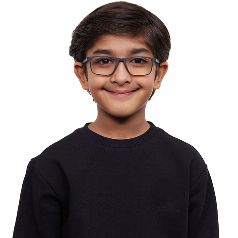 Hooper Screen Glasses Kids Glasses: Black Black Full Rim Rectangle Kids 5-8 yrs Hooper LK D16259 C1 left side