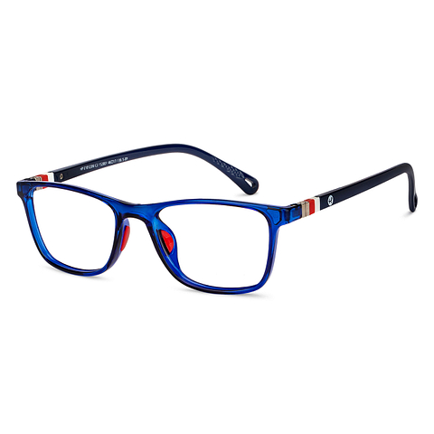 Hooper Screen Glasses Blue-Block Kids Computer Glasses: Dark Blue Transparent Navy Blue Full Rim Square Kids 5-8 yrs Hooper Digi Hooper-C3 right side