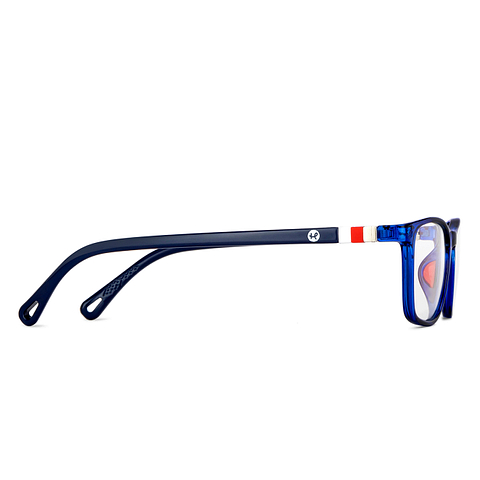 Hooper Screen Glasses Blue-Block Kids Computer Glasses: Dark Blue Transparent Navy Blue Full Rim Square Kids 5-8 yrs Hooper Digi Hooper-C3 left side