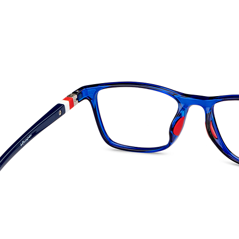 Hooper Screen Glasses Blue-Block Kids Computer Glasses: Dark Blue Transparent Navy Blue Full Rim Square Kids 5-8 yrs Hooper Digi Hooper-C3 right side