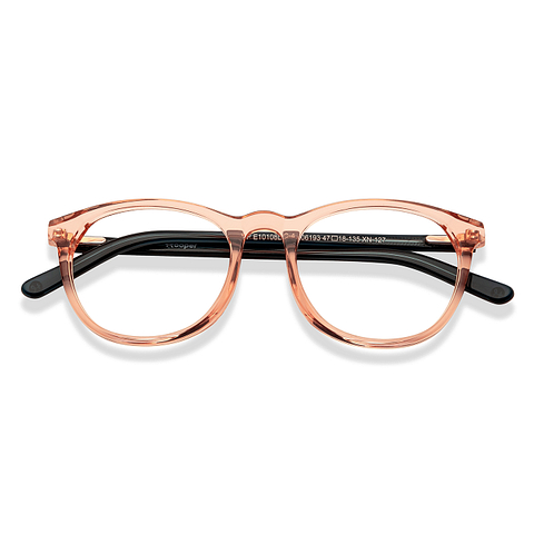 Hooper Light Orange Transparent Full Rim Round left side