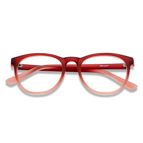 Hooper Screen Glasses Blue Block Phone  Computer Glasses: Maroon Pink Maroon Pink Full Rim Round Kids 5-8 yrs Hooper HP D10015M-C4 left side
