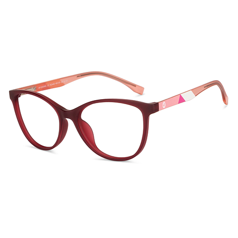 Hooper Screen Glasses Kids Glasses: Maroon Pink Transparent Full Rim Cat Eye Kids 8-12 yrs Hooper Digi Hooper HP D10090L-C2 right side