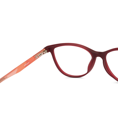 Hooper Screen Glasses Kids Glasses: Maroon Pink Transparent Full Rim Cat Eye Kids 8-12 yrs Hooper Digi Hooper HP D10090L-C2 right side