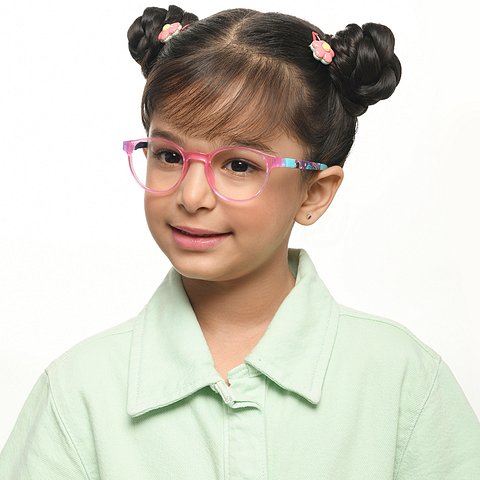 Hooper Pink Transparent Full Rim Round right side