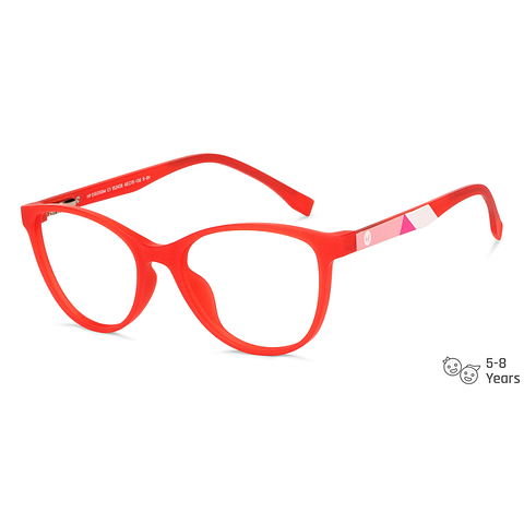 Hooper Screen Glasses Kids Glasses: Red White Pink Full Rim Cat Eye Kids 5-8 yrs Hooper Digi Hooper HP D10090M-C1 right side
