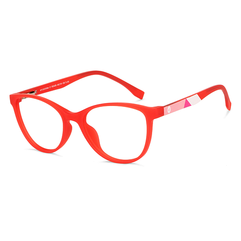 Hooper Screen Glasses Kids Glasses: Red White Pink Full Rim Cat Eye Kids 5-8 yrs Hooper Digi Hooper HP D10090M-C1 right side