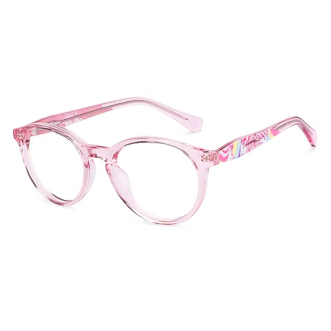Hooper Pink Transparent Full Rim Round left side