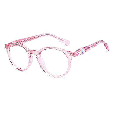 Hooper Pink Transparent Full Rim Round left side