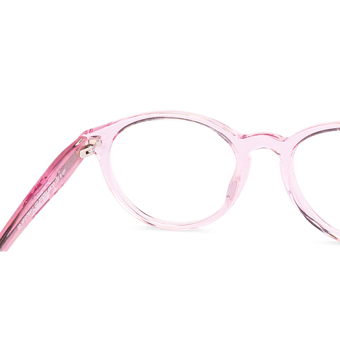 Hooper Pink Transparent Full Rim Round left side