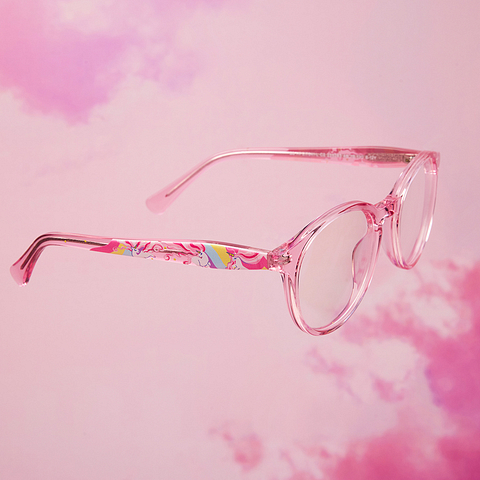 Hooper Pink Transparent Full Rim Round left side