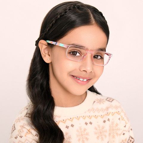 Hooper Pink Transparent Full Rim Rectangle left side