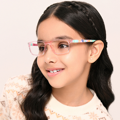 Hooper Pink Transparent Full Rim Rectangle right side