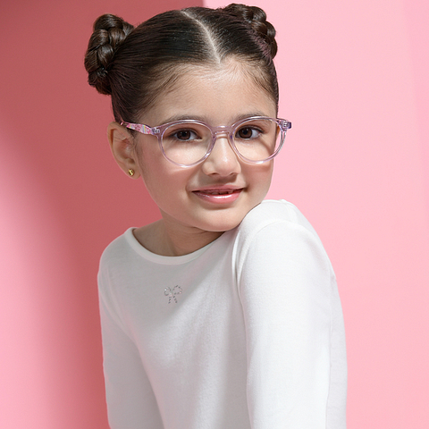 Hooper Purple Transparent Full Rim Round left side