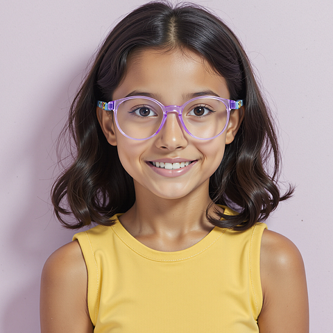 Hooper Purple Transparent Full Rim Round left side