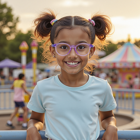 Hooper Purple Transparent Full Rim Round left side