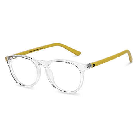 Hooper Screen Glasses Blue Block Phone  Computer Glasses: Transparent Yellow Full Rim Round Kids 5-8 yrs Hooper HP D10015L-C2 right side