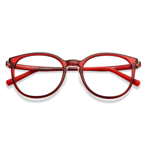 Hooper Red Full Rim Square left side