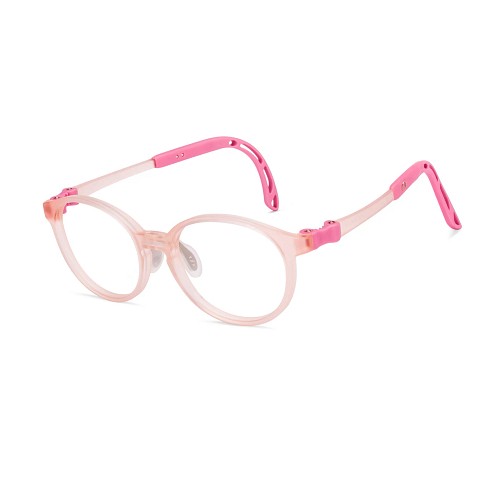 Hooper Pink Transparent Full Rim Round left side