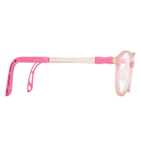 Hooper Pink Transparent Full Rim Round left side