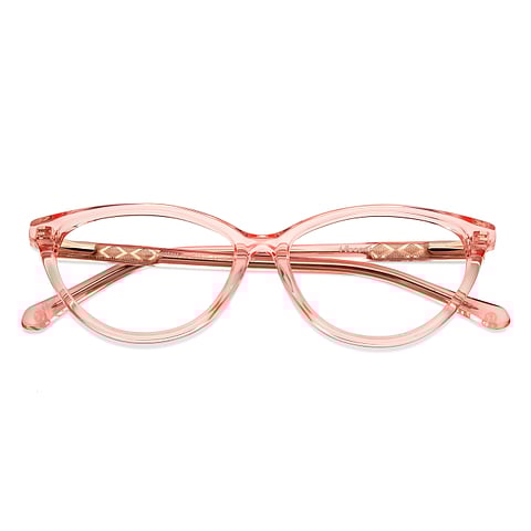 Hooper Online Pink Transparent Full Rim Cat Eye left side