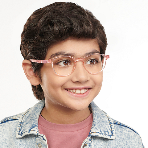 Hooper Pink Transparent Full Rim Round right side