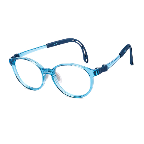 Hooper Blue Transparent Full Rim Round left side