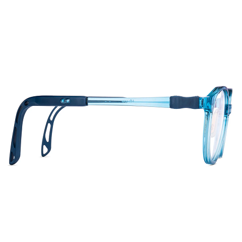 Hooper Blue Transparent Full Rim Round left side