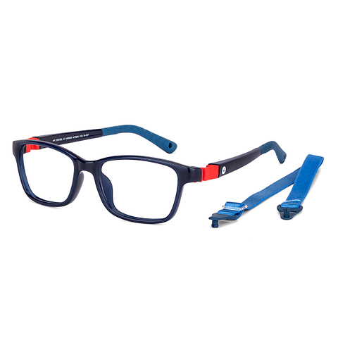 Hooper Screen Glasses Blue-Block Kids Computer Glasses: Blue Red  Full Rim Rectangle Kids  8-12 yrs  Hooper TR Flex Hooper HP E10038L-C1 left side