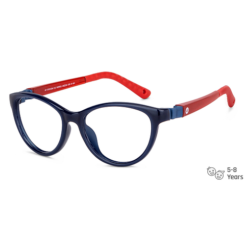 Hooper Screen Glasses Blue-Block Kids Computer Glasses: Blue Marron Red Full Rim Cat Eye Kids  5-8 yrs  Hooper Digi Hooper HP E10042M-C2 right side