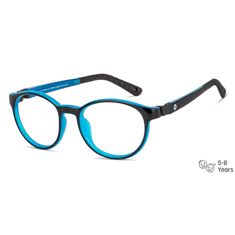 Hooper Screen Glasses Blue-Block Kids Computer Glasses: Black Blue  Full Rim Round Kids  5-8 yrs  Hooper TR Flex Hooper HP E10044M-C2 right side