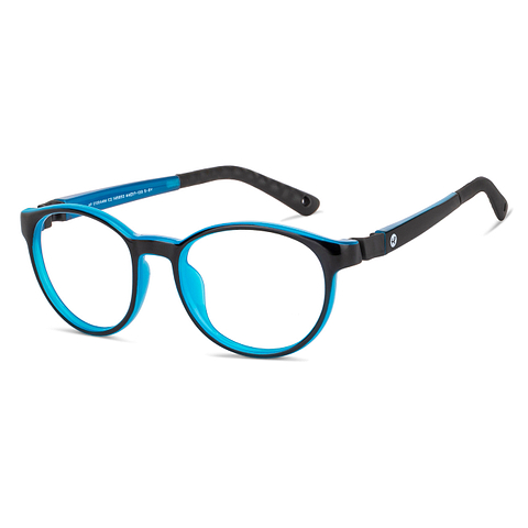 Hooper Screen Glasses Blue-Block Kids Computer Glasses: Black Blue  Full Rim Round Kids  5-8 yrs  Hooper TR Flex Hooper HP E10044M-C2 left side