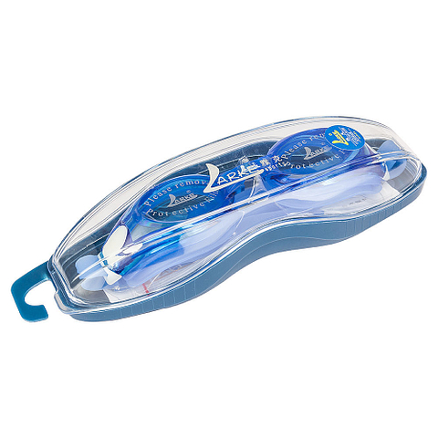 BRANDED Larke AR006N Blue Power Swimming Goggles left side