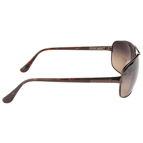 BRANDED Dark Brown Full Rim Aviator left side